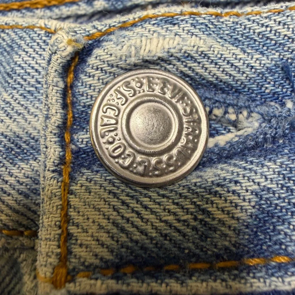 Levi's 501 Denim Shorts Mens 34 Light Wash Vintage 90s Distressed Cut Off USA